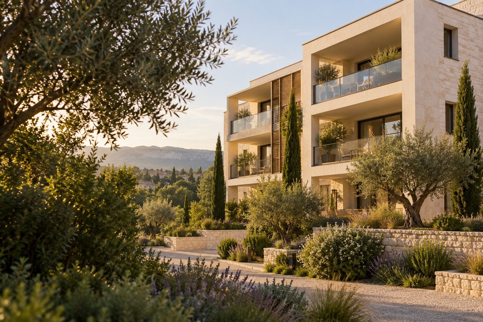 Résidence contemporaine et jardin méditerranéen