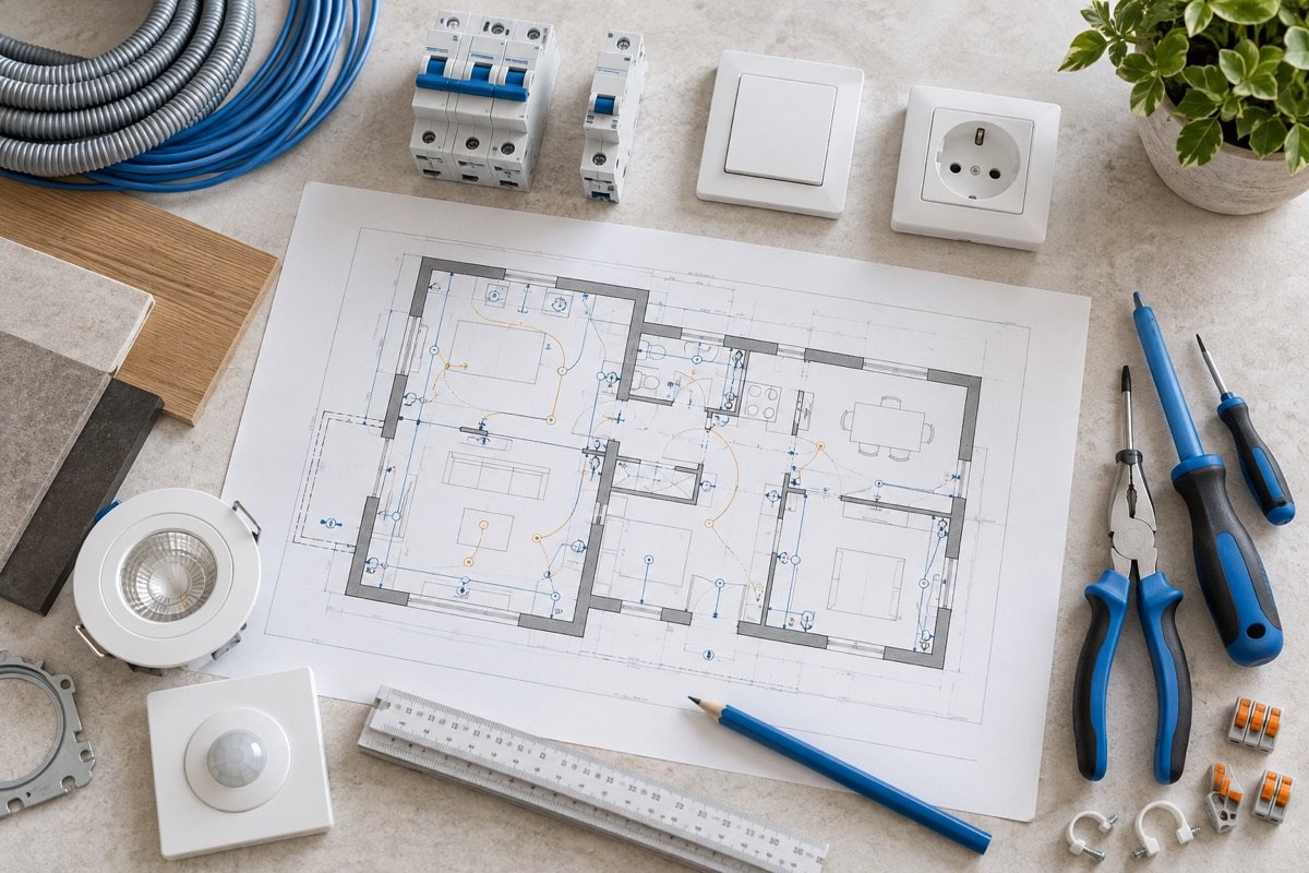 Plans et appareillages pour préparer une rénovation électrique